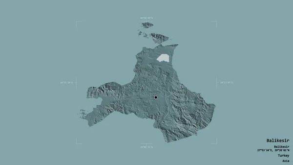 Zona Balikesir Provincia Turquía Aislada Sobre Fondo Sólido Una Caja — Foto de Stock