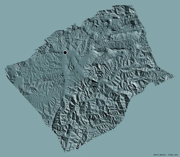Forma Bartn Província Turquia Com Sua Capital Isolada Fundo Cor — Fotografia de Stock