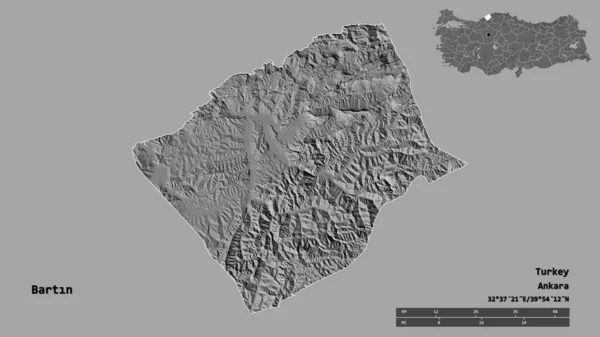 Forma Bartn Provincia Turquía Con Capital Aislada Sobre Fondo Sólido — Foto de Stock