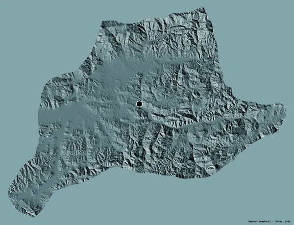 Form Bayburt Provinsen Turkiet Med Sin Huvudstad Isolerad Solid Färg — Stockfoto