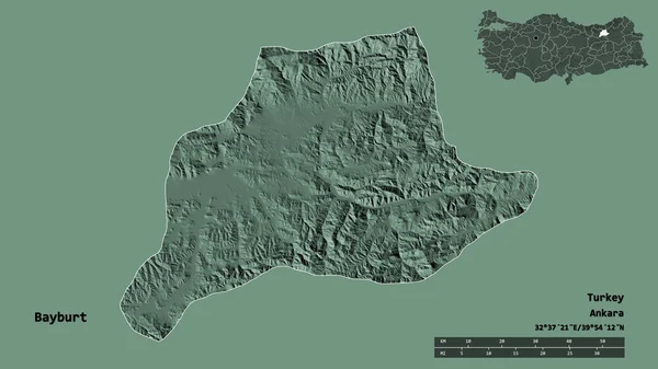 Gestalt Von Bayburt Provinz Der Türkei Mit Seiner Hauptstadt Isoliert — Stockfoto