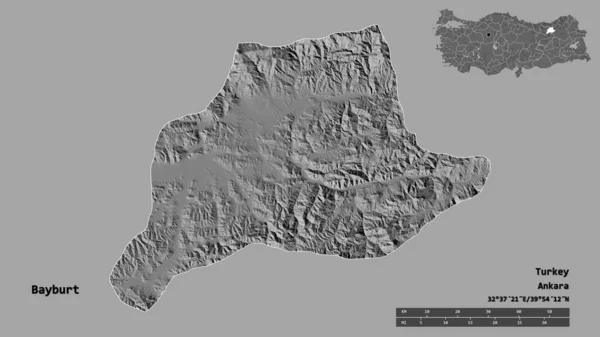 Σχήμα Bayburt Επαρχία Της Τουρκίας Κεφάλαιό Της Απομονωμένο Στέρεο Υπόβαθρο — Φωτογραφία Αρχείου