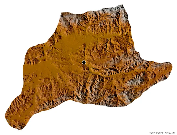 トルコ共和国のバイエルン州の形で その首都は白い背景に孤立しています 地形図 3Dレンダリング — ストック写真