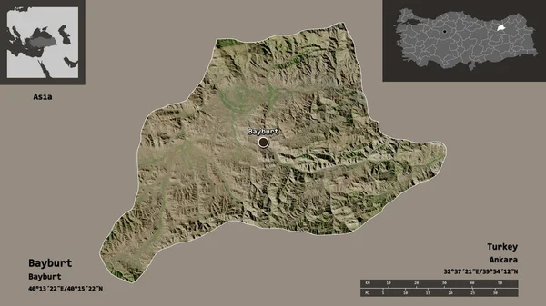 Forma Bayburt Provincia Turquía Capital Escala Distancia Vistas Previas Etiquetas — Foto de Stock