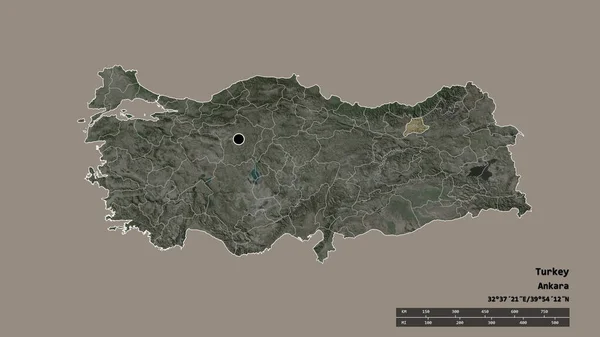 Başkenti Ana Bölgesel Bölünmesi Ayrılmış Bayburt Bölgesiyle Türkiye Nin Dejenere — Stok fotoğraf