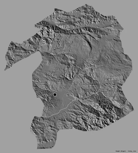 土耳其滨鹅的形状 其首都被隔离在纯色的背景下 Bilevel高程图 3D渲染 — 图库照片