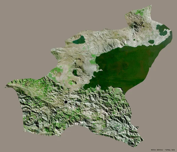 Forma Bitlis Provincia Turquía Con Capital Aislada Sobre Fondo Color — Foto de Stock