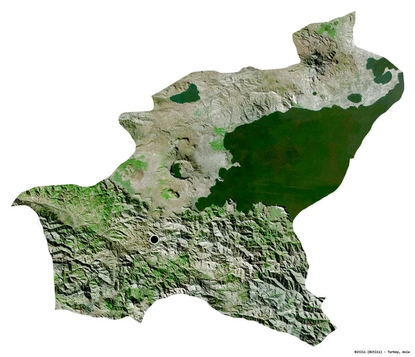 土耳其比利斯的形状 其首都被白色背景隔离 卫星图像 3D渲染 — 图库照片