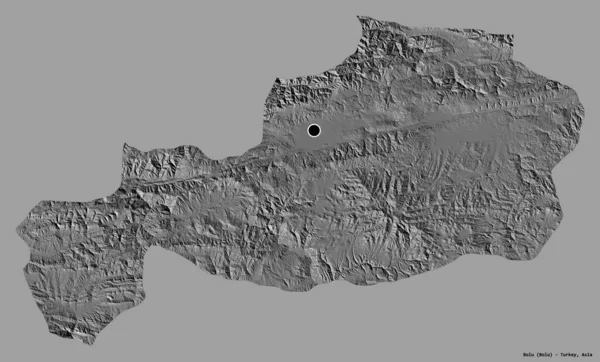 土耳其的Bolu形状 其首都被隔离在纯色的背景下 Bilevel高程图 3D渲染 — 图库照片
