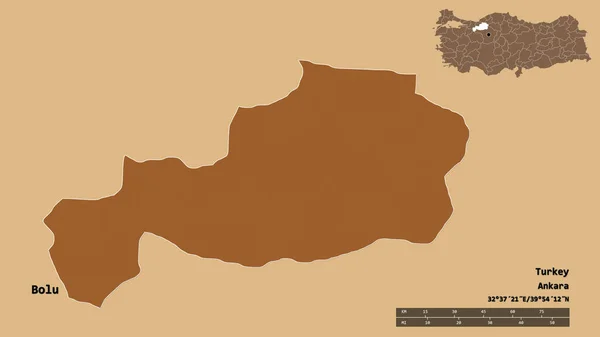 Form Bolu Provinsen Turkiet Med Dess Huvudstad Isolerad Solid Bakgrund — Stockfoto
