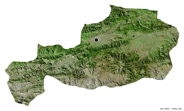 Kształt Bolu Prowincja Turcji Stolicą Odizolowaną Białym Tle Zdjęcia Satelitarne — Zdjęcie stockowe