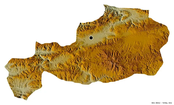 Tvar Bolu Provincie Turecko Hlavním Městem Izolovaným Bílém Pozadí Topografická — Stock fotografie