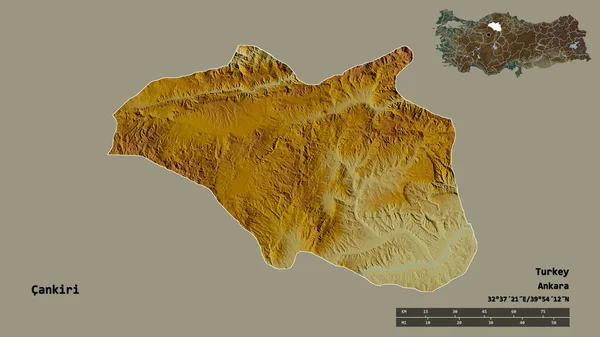 Vorm Van Cankiri Provincie Van Turkije Met Hoofdstad Geïsoleerd Een — Stockfoto