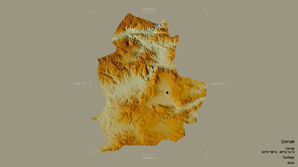 Zona Corum Provincia Turquía Aislada Sobre Fondo Sólido Una Caja —  Fotos de Stock