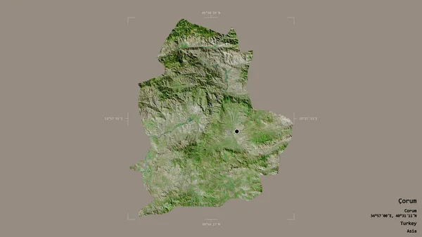 トルコの州 コラムの地域は 洗練された境界ボックスにしっかりとした背景に隔離されています ラベル 衛星画像 3Dレンダリング — ストック写真
