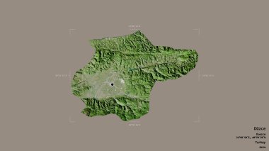 Türkiye 'nin Duzce ilçesi bir sınır kutusunda sağlam bir zemin üzerinde izole edilmiş durumda. Etiketler. Uydu görüntüleri. 3B görüntüleme