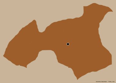 Türkiye 'nin Gaziantep eyaleti, başkenti katı renk arkaplanına izole edilmiş. Desenli dokuların bileşimi. 3B görüntüleme