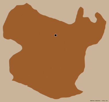 Türkiye 'nin Gumushane kenti, başkenti katı renk arka planına izole edilmiş durumda. Desenli dokuların bileşimi. 3B görüntüleme