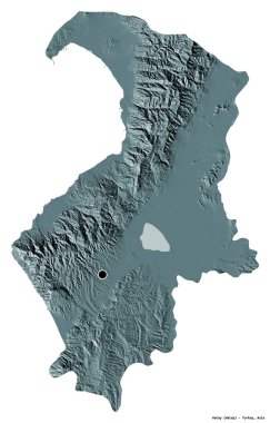 Türkiye 'nin Hatay ilinin başkenti beyaz arka planda izole edilmiştir. Renkli yükseklik haritası. 3B görüntüleme