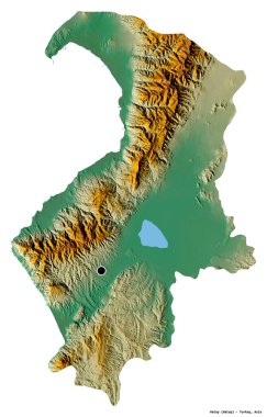Türkiye 'nin Hatay ilinin başkenti beyaz arka planda izole edilmiştir. Topografik yardım haritası. 3B görüntüleme