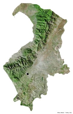 Türkiye 'nin Hatay ilinin başkenti beyaz arka planda izole edilmiştir. Uydu görüntüleri. 3B görüntüleme