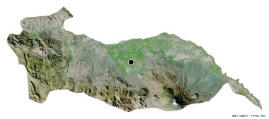 Türkiye 'nin Igdr ilçesinin başkenti beyaz arka planda izole edilmiştir. Uydu görüntüleri. 3B görüntüleme