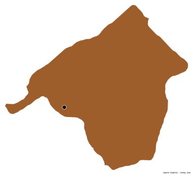 Türkiye 'nin Isparta ilinin başkenti beyaz arka planda izole edilmiştir. Desenli dokuların bileşimi. 3B görüntüleme