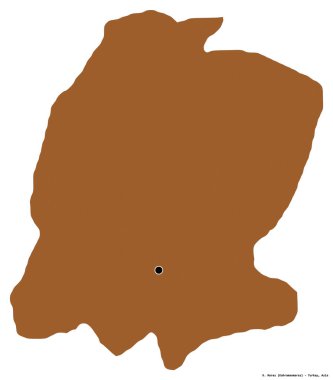 Başkenti beyaz arka planda izole edilmiş olan K. Maras 'ın şekli. Desenli dokuların bileşimi. 3B görüntüleme