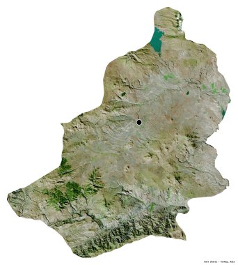 Türkiye 'nin başkenti Kars' ın beyaz arka planda izole edilmiş hali. Uydu görüntüleri. 3B görüntüleme