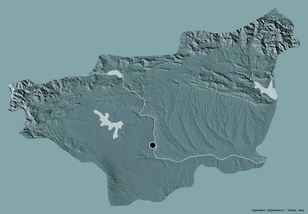 Gestalt Von Diyarbakr Provinz Der Türkei Mit Seiner Hauptstadt Isoliert — Stockfoto