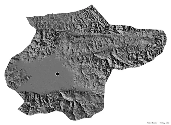 Forma Duzce Provincia Turchia Con Sua Capitale Isolata Sfondo Bianco — Foto Stock