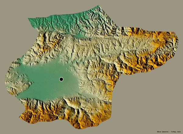 Forma Duzce Provincia Turquía Con Capital Aislada Sobre Fondo Color — Foto de Stock