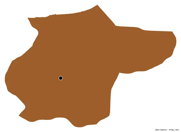 土耳其的Duzce形状 其首都被白色背景隔离 图形纹理的组成 3D渲染 — 图库照片