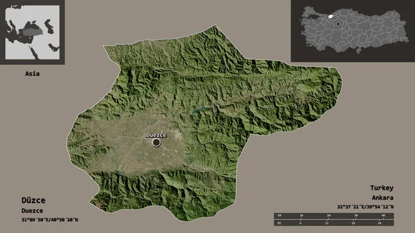 Forma Duzce Provincia Turquía Capital Escala Distancia Vistas Previas Etiquetas — Foto de Stock