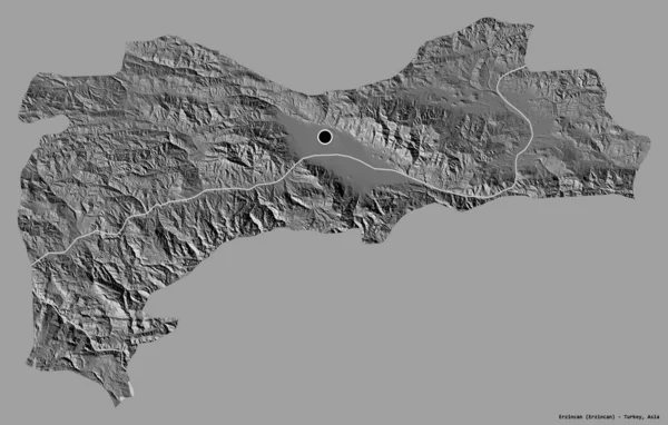 Tvar Erzincan Provincie Turecko Jeho Hlavním Městem Izolované Pevném Barevném — Stock fotografie