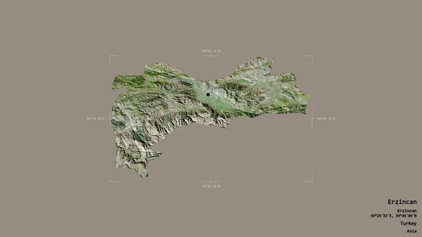 Zona Erzincan Provincia Turquía Aislada Sobre Fondo Sólido Una Caja — Foto de Stock