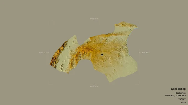 Zona Gaziantep Provincia Turquía Aislada Sobre Fondo Sólido Una Caja —  Fotos de Stock