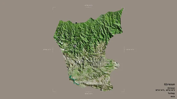 Area Giresun Province Turkey Isolated Solid Background Georeferenced Bounding Box — Stock Photo, Image