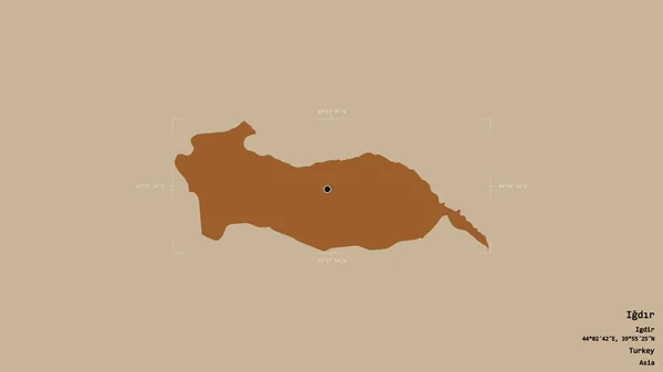 Área Igdr Província Turquia Isolada Fundo Sólido Uma Caixa Delimitadora — Fotografia de Stock
