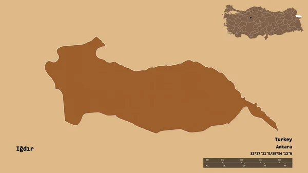 Forma Igdr Provincia Turquía Con Capital Aislada Sobre Fondo Sólido —  Fotos de Stock