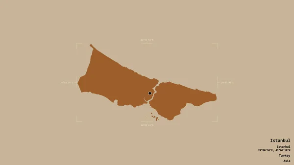 Территория Стамбула Провинция Турции Изолирована Твердом Фоне Геометрической Коробке Метки — стоковое фото