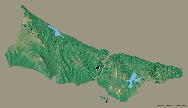 Kształt Stambułu Prowincja Turcji Stolicą Odizolowaną Solidnym Tle Koloru Mapa — Zdjęcie stockowe