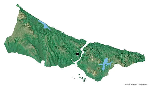 Форма Стамбула Провинция Турции Столицей Изолированной Белом Фоне Топографическая Карта — стоковое фото