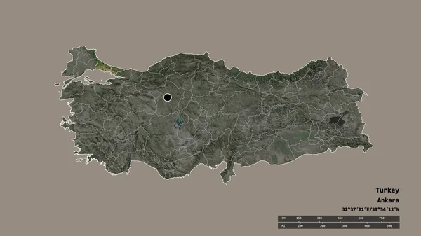 Başkenti Ana Bölgesel Bölünmesi Bölünmüş Stanbul Alanıyla Türkiye Nin Dejenere — Stok fotoğraf