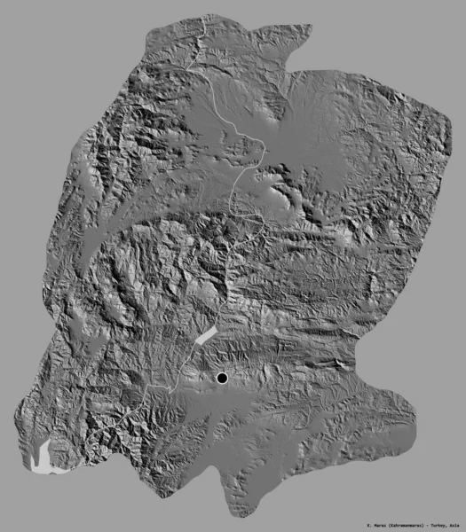 土耳其的K 马拉的形状 其首都被隔离在一个纯色的背景上 Bilevel高程图 3D渲染 — 图库照片