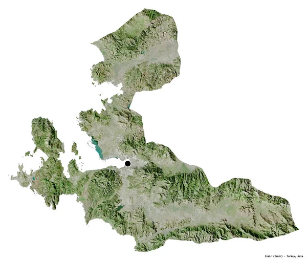 Forma Izmir Provincia Turquía Con Capital Aislada Sobre Fondo Blanco —  Fotos de Stock