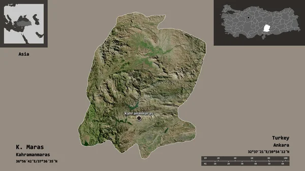 Forma Maras Provincia Turquía Capital Escala Distancia Vistas Previas Etiquetas — Foto de Stock