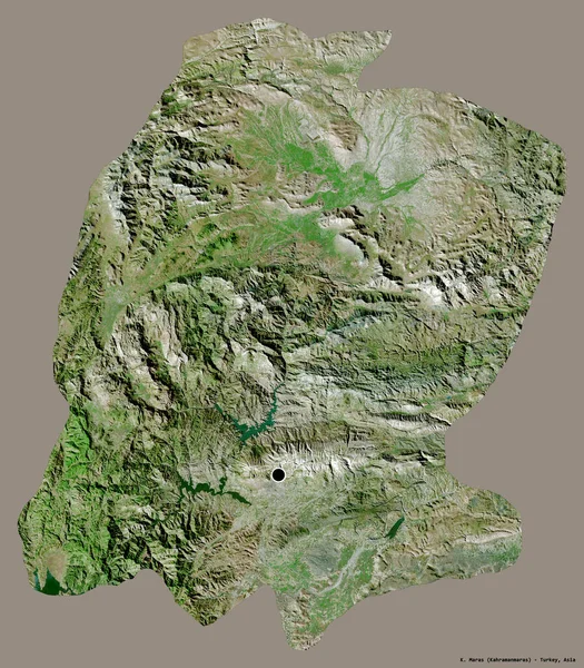 土耳其的K 马拉的形状 其首都被隔离在一个纯色的背景上 卫星图像 3D渲染 — 图库照片