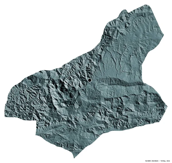 Forma Karabuk Provincia Turquía Con Capital Aislada Sobre Fondo Blanco — Foto de Stock