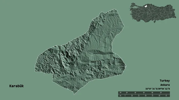 Gestalt Von Karabuk Provinz Der Türkei Mit Seiner Hauptstadt Isoliert — Stockfoto